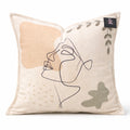 Coussin en velours visage artistique