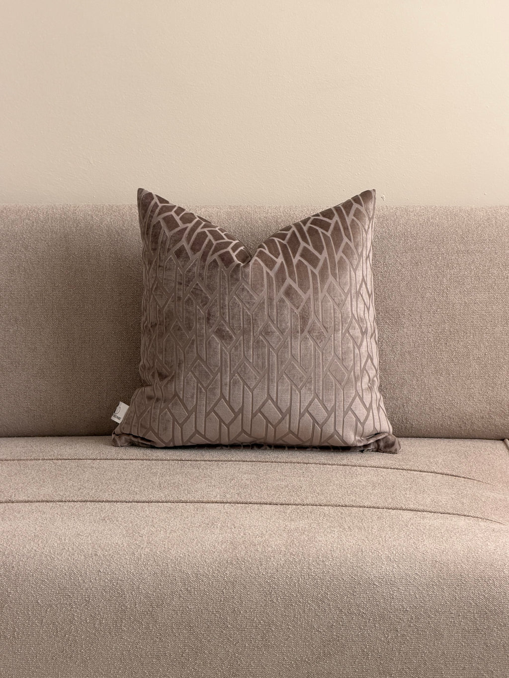 Coussin décoratif en velours gris jacard