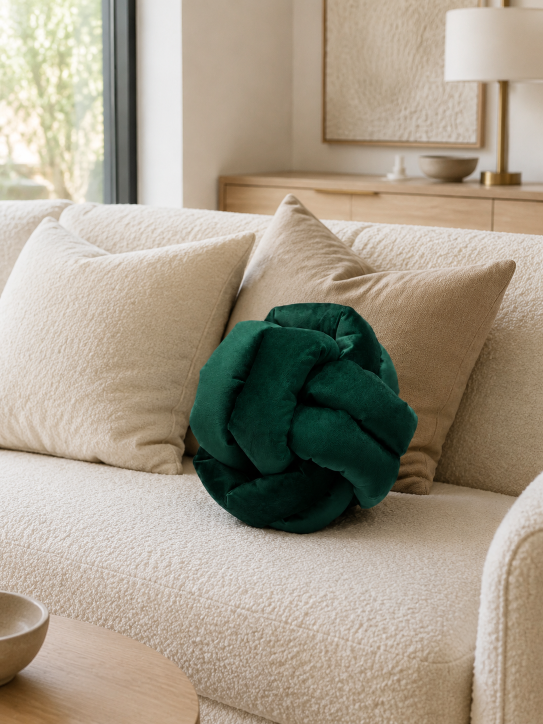 Coussin noeud vert