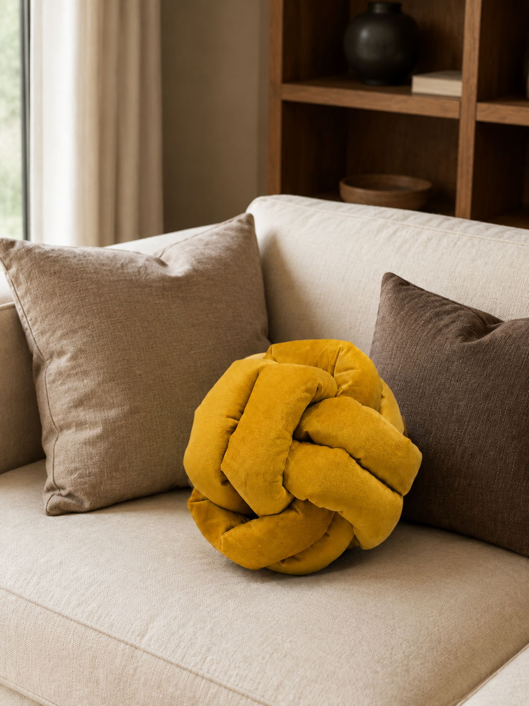 Coussin noeud moutard
