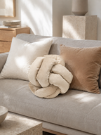 Coussin noeud beige