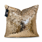 Coussin décoratif sequins bronze