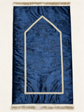 Tapis de prière en velours bleu