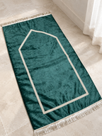 Tapis de prière en velours vert
