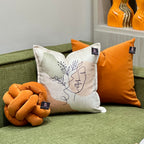 Coussin noeud orange