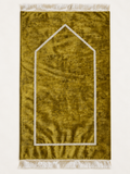 Tapis de prière en velours moutarde