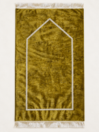 Tapis de prière en velours moutarde