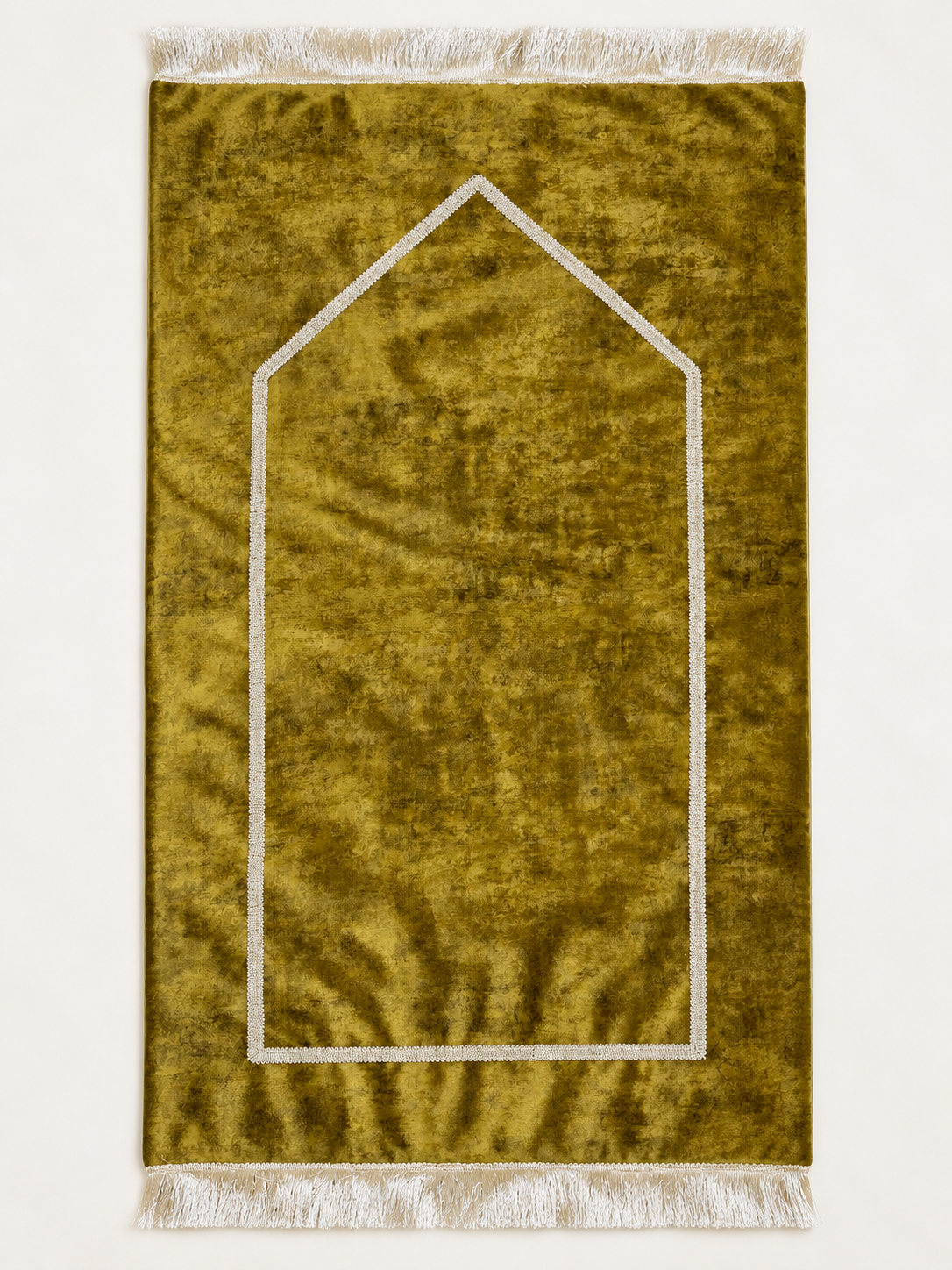 Tapis de prière en velours moutarde