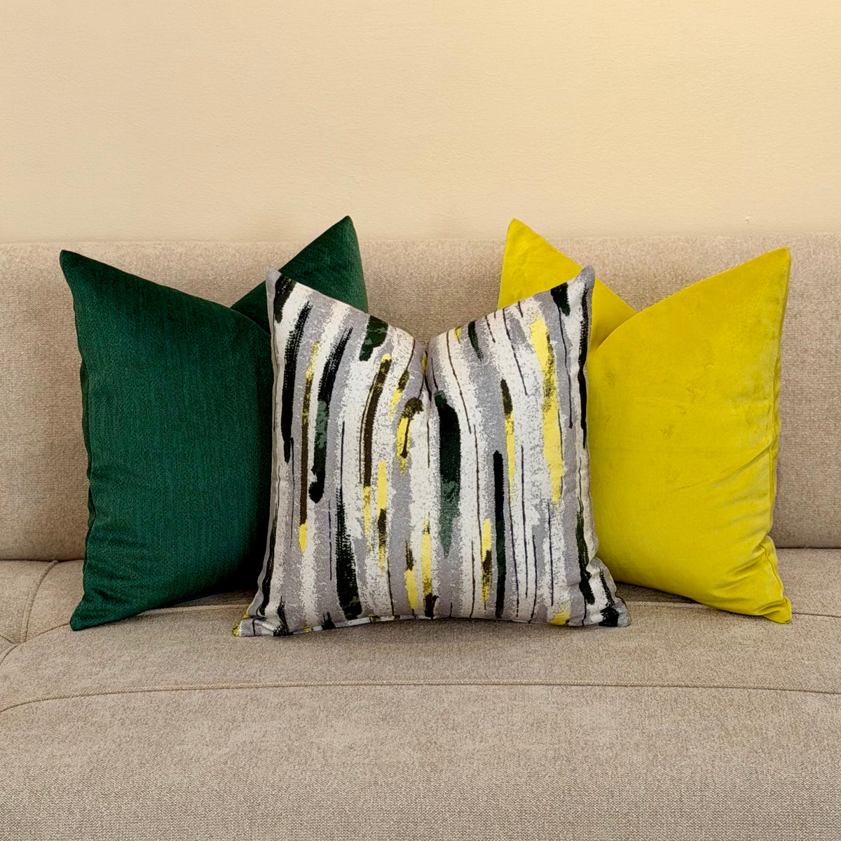Collection Éclat Citron | 3 housses velours