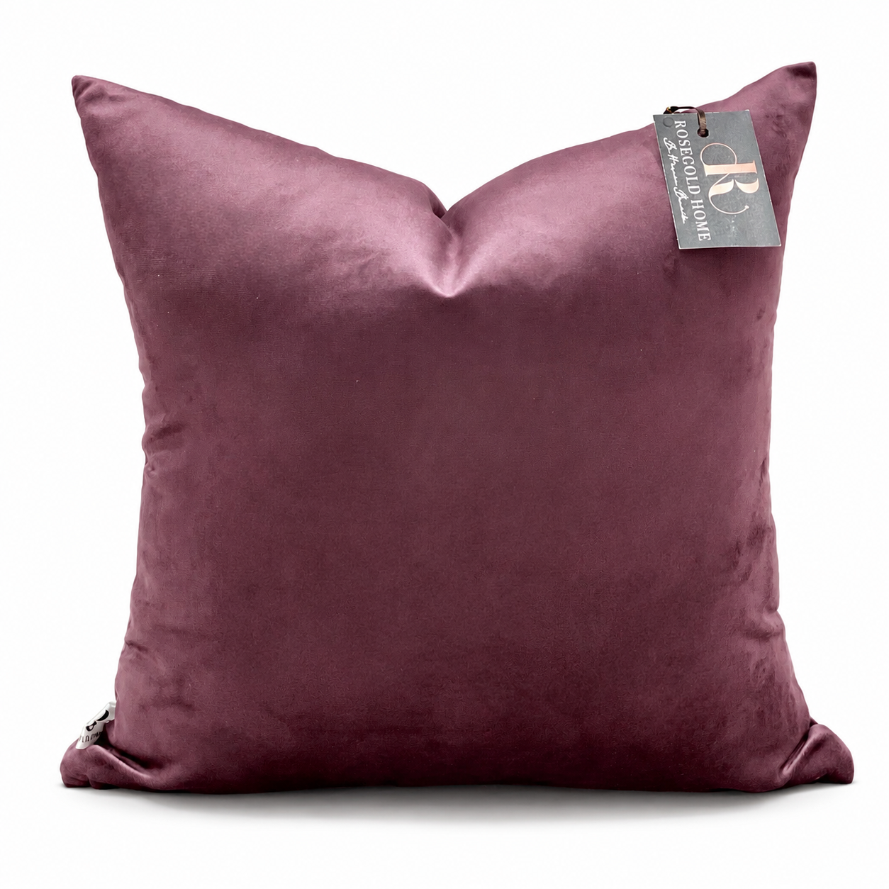 Coussin décoratif en velours prune