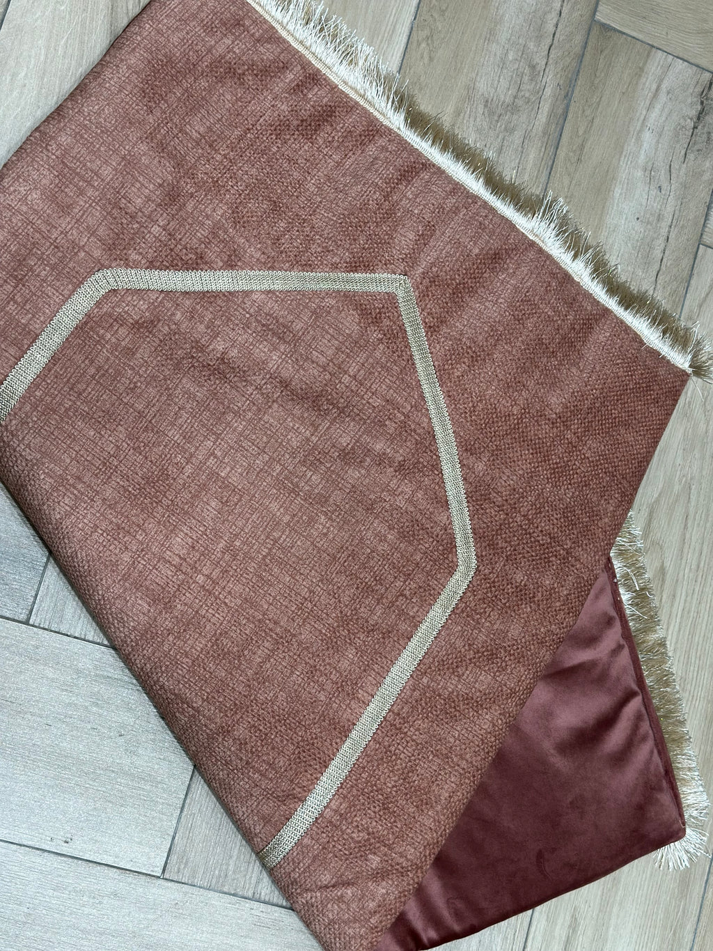 Tapis de prière en velours rose