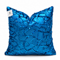 Coussin décoratif sequins bleu
