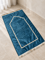 Tapis de prière en velours turquoise