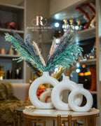 Vase Anneau en Céramique Blanche – Halo