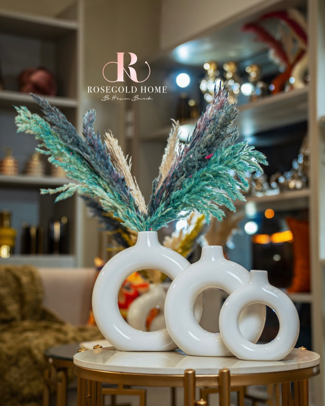 Vase Anneau en Céramique Blanche – Halo