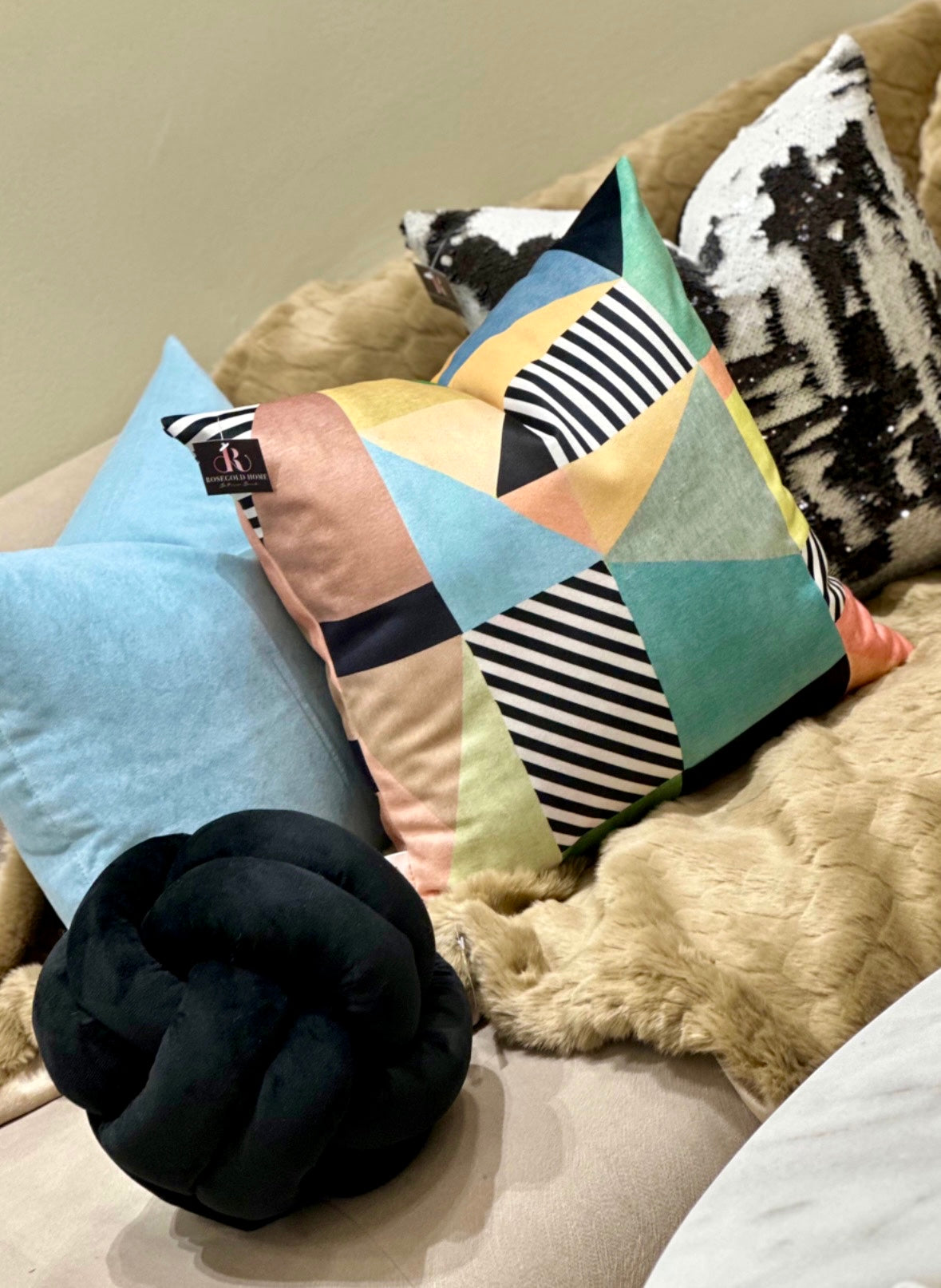 Coussin noeud Noir