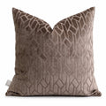 Coussin décoratif en velours gris jacard