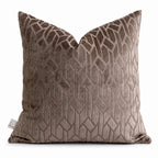 Coussin décoratif en velours gris jacard