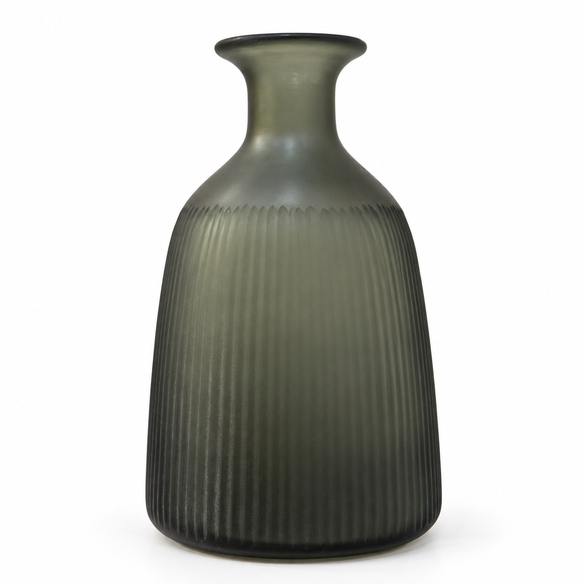 Vase en Verre Soufflé Vert Fumé – Élance