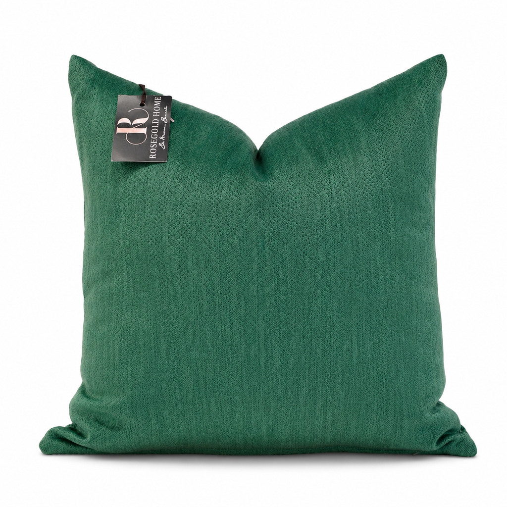 Coussin décoratif en velours vert
