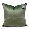 Coussin décoratif en velours kaki