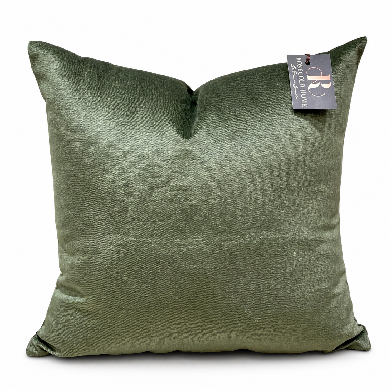 Coussin décoratif en velours kaki