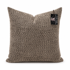 Coussin décoratif en velours taupe