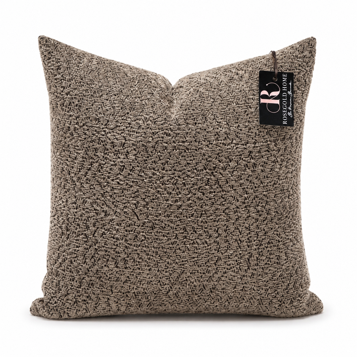 Coussin décoratif en velours taupe