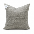 Coussin décoratif en velours grège