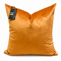 Coussin décoratif en velours orange