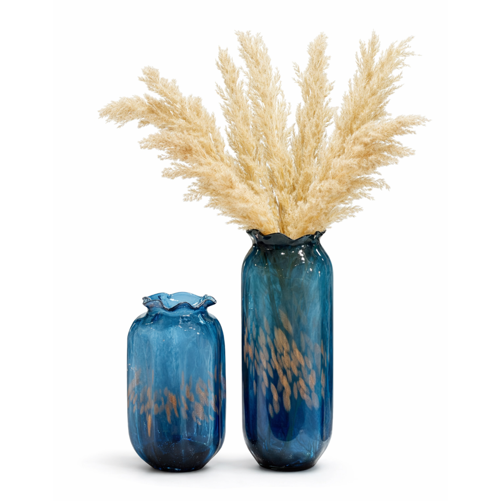 Duo “Lagoon” – Vases en Verre Soufflé