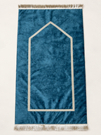 Tapis de prière en velours turquoise