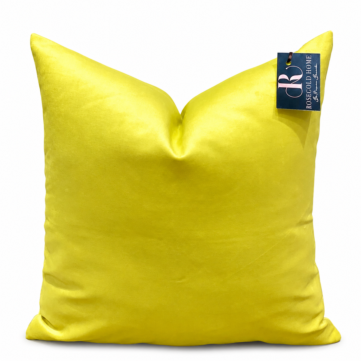 Coussin décoratif en velours jaune