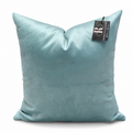 Coussin décoratif en velours bleu ciel