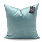 Coussin décoratif en velours bleu ciel