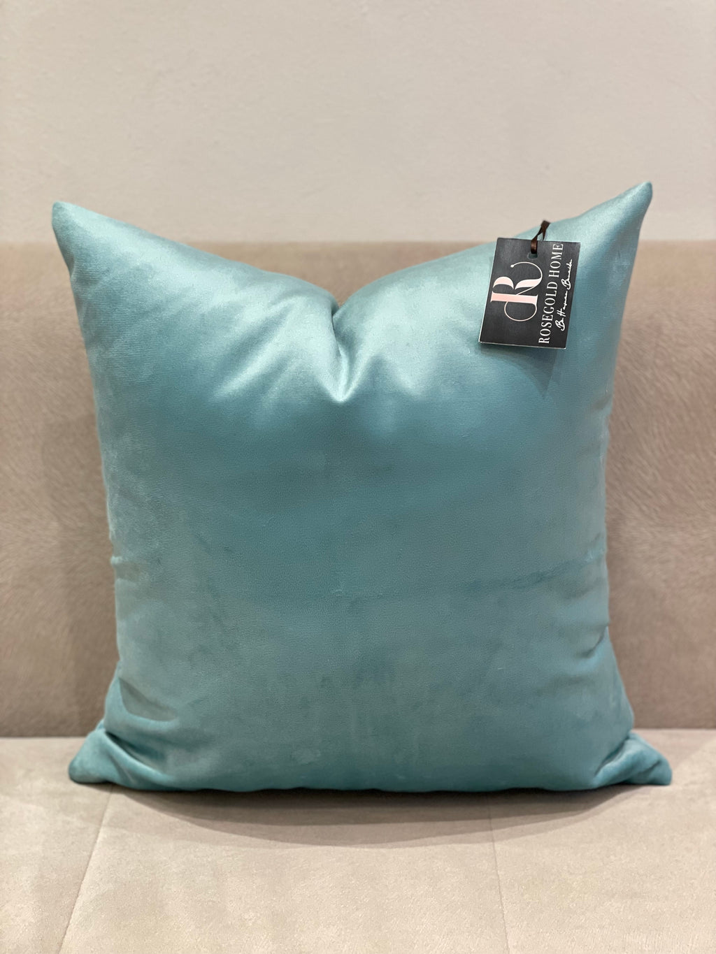 Coussin décoratif en velours bleu ciel