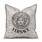 Coussin décoratif en velours inspiré logo Versace