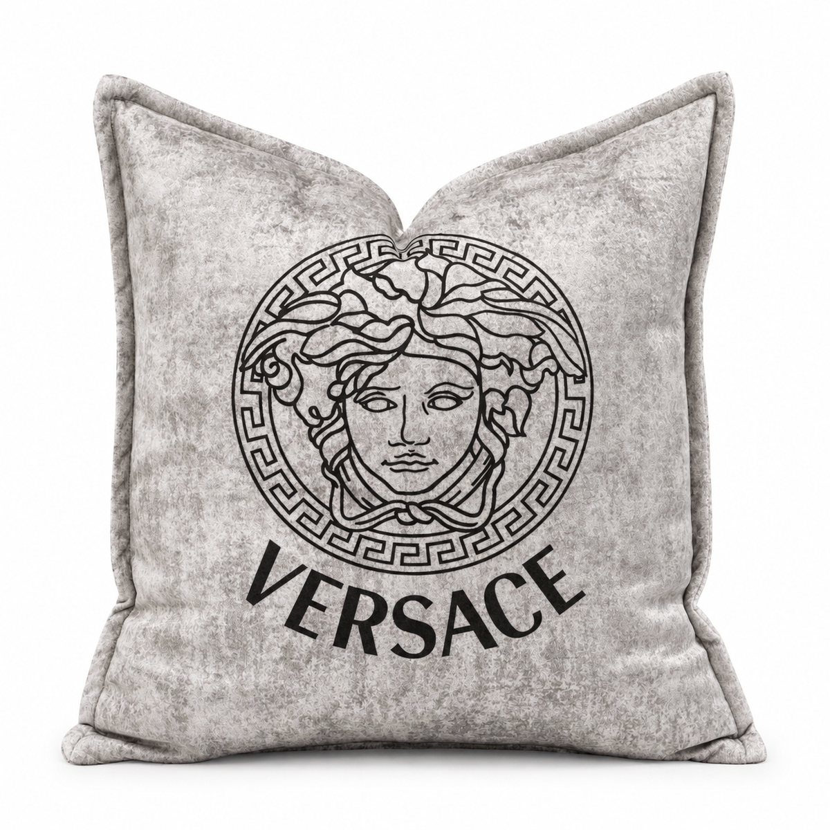 Coussin décoratif en velours inspiré logo Versace