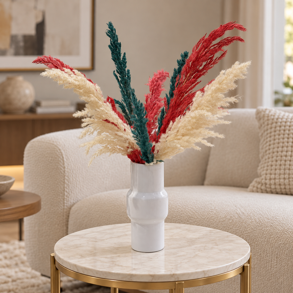 Vase Haut en Céramique Blanche – Alba