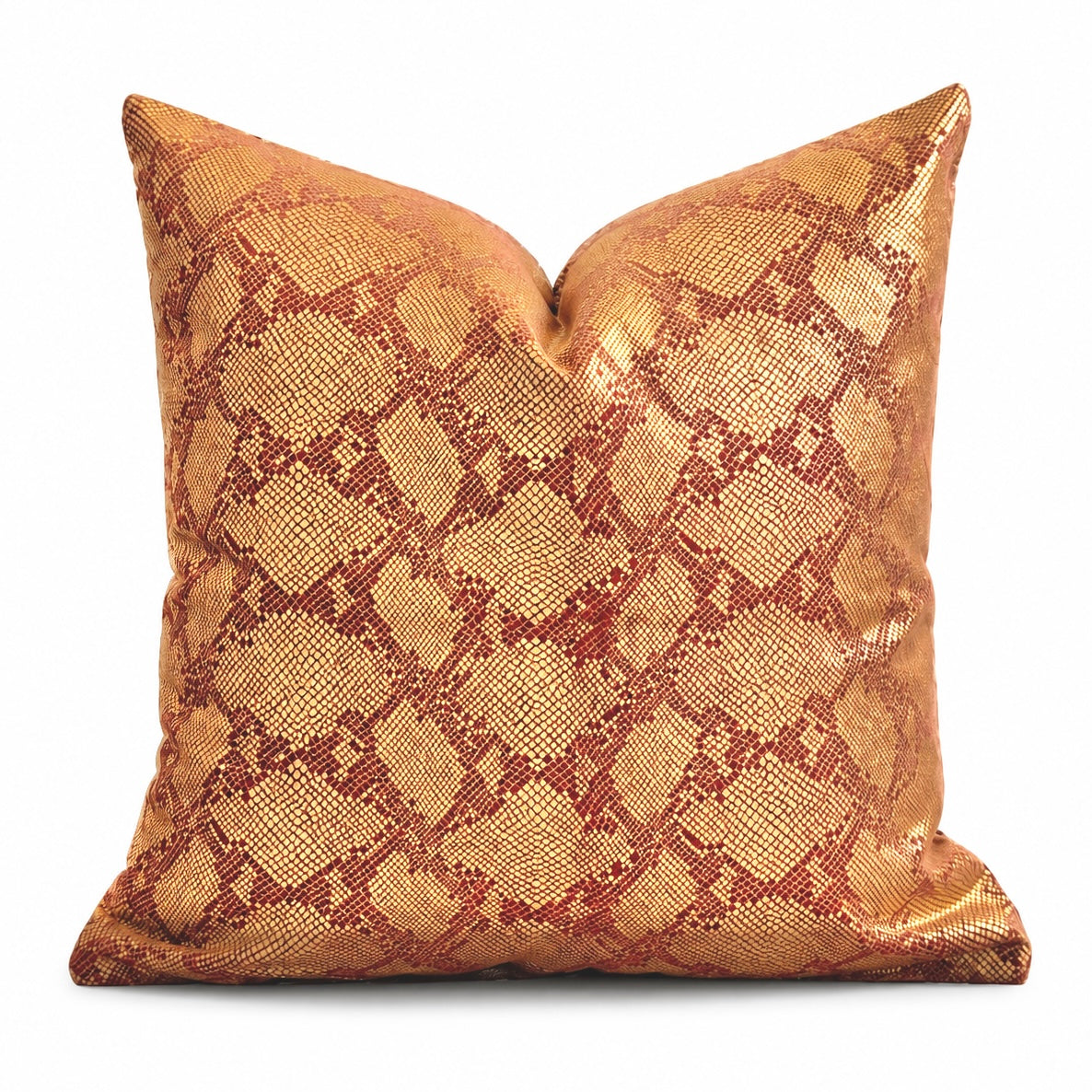 Coussin décoratif en velours python rose