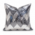 Coussin décoratif sequins argenté