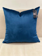 Coussin décoratif en velours bleu marine