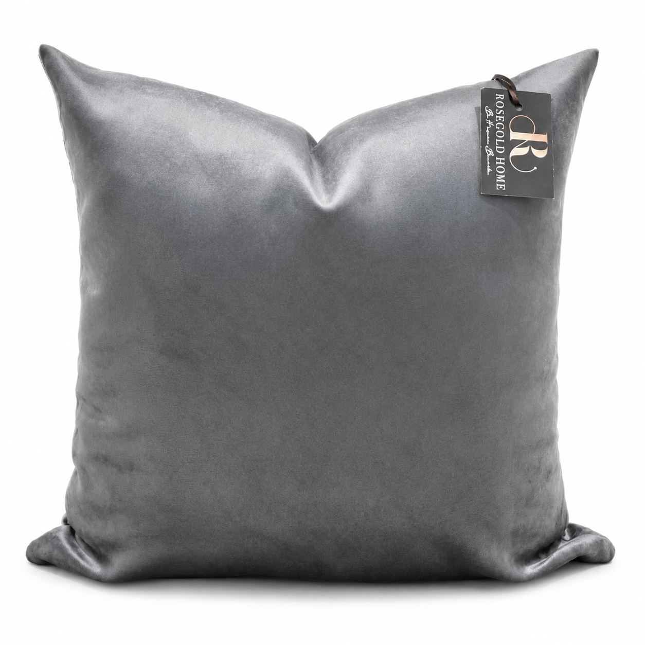 Coussin décoratif en velours gris