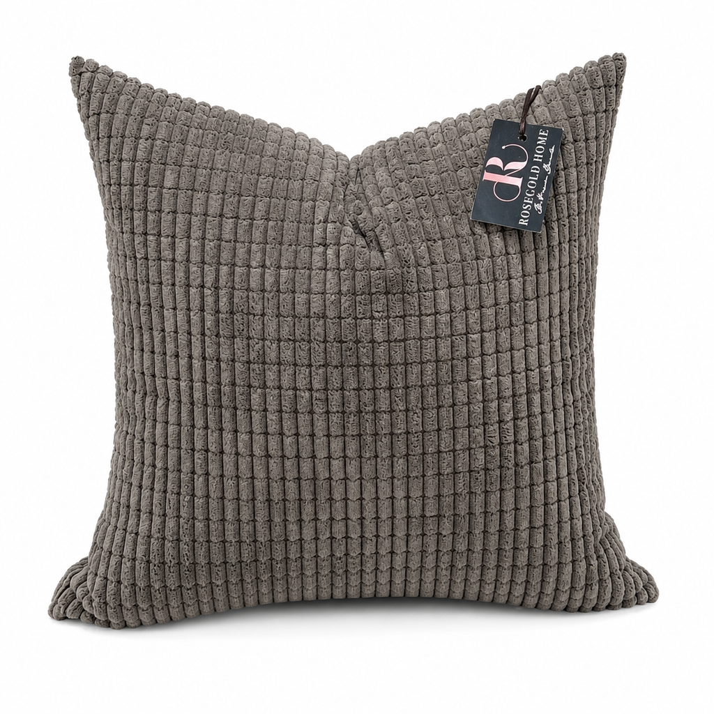 Coussin décoratif en velours gris foncé