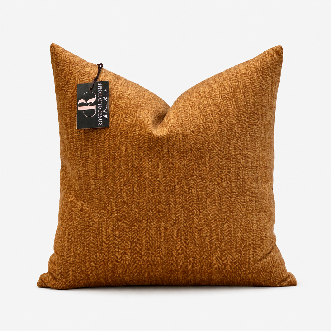 Coussin décoratif en velours caramel