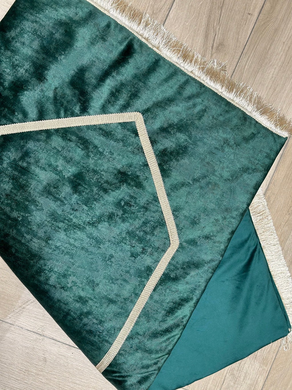 Tapis de prière en velours vert