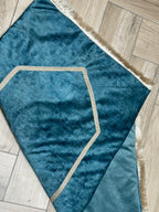 Tapis de prière en velours turquoise