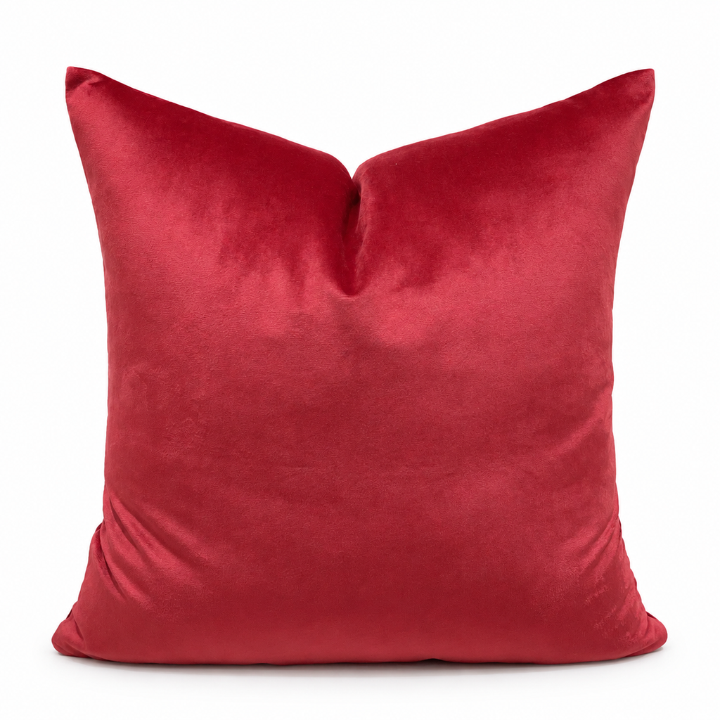 Coussin décoratif en velours rouge